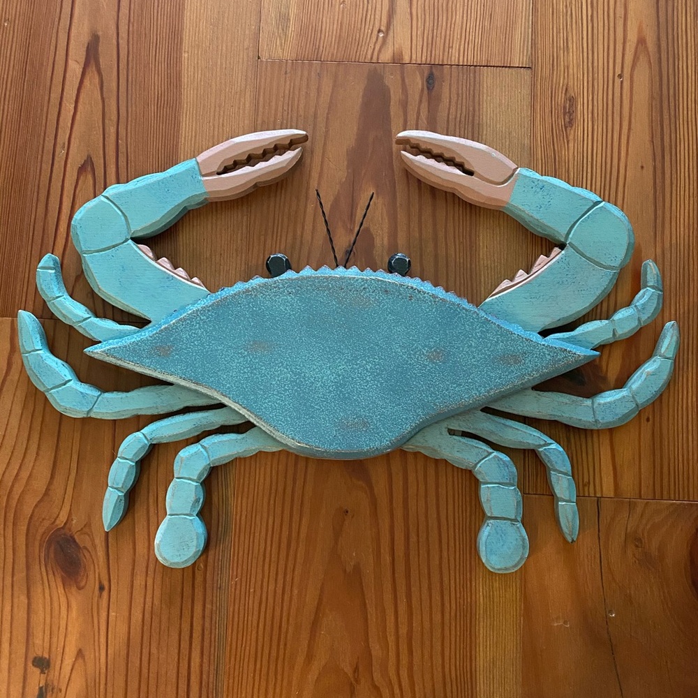 Wooden Blue Crab
